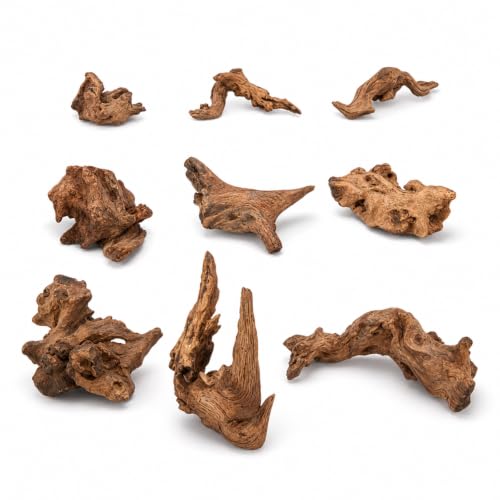 9PCS Driftwood for Aquarium, Aquarium Driftwood, Driftwood for Fishtank Natural Piece for Fish Tank Decoration, Reptile Habitat, or Terrarium