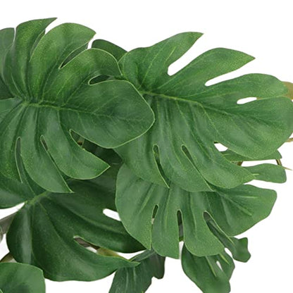 TITA-DONG Turtle Leaf Rattan, Fish Tank Accessories Green Plants, Reptile Hide Decor with Suction Cup, Rainforest Ground Plant Fish Tank Aquarium Monstera Terrarium Decor for Reptile Terrarium