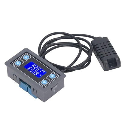 Temperature Humidity Controller Dual Relay Output Digital Thermostat Humidistat Control Module with Automatic Recognition for Greenhouse Reptile Terrarium Home Use ABS Mate