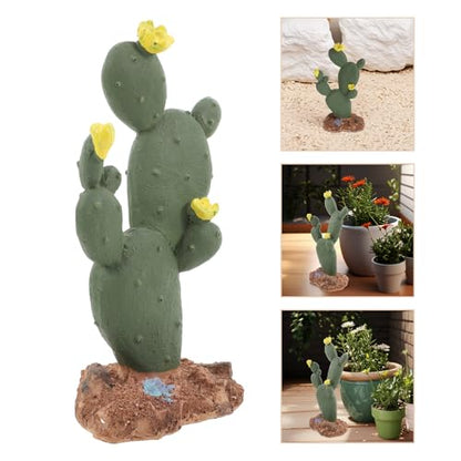 LALAFINA Artificial Cactus Plant Reptile Habitat Decor Mimicking Cactus Plastic Succulent Branches for Leopard Gecko Turtle Tank Accessories Desert Terrarium Decoration