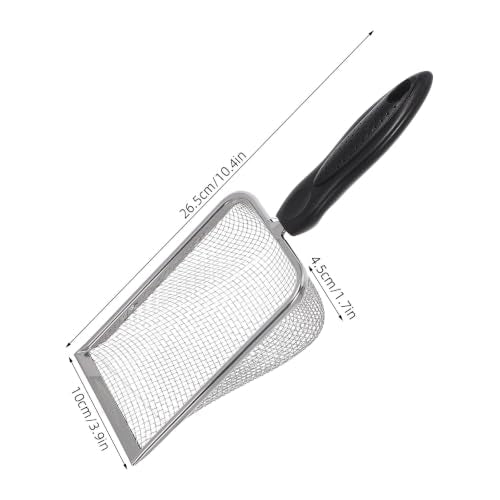 2PCS Cat Litter Shovel: Stainless Steel Litter Cleaner Corner Scoop - Mesh Poop Box Shovel for Reptile Terrarium Sand Waste Beach Scoop Cat Supplies (2.4mm, 3.4mm Hole)