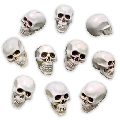 Plastic Realistic Miniature Skulls, Halloween Decoration 10pcs Spooky Small Skeleton Head for Diorama Terrarium Haunted House