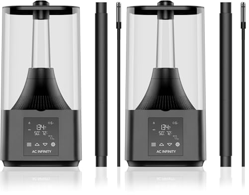 AC Infinity CLOUDFORGE T3, Plant Humidifier 4.5L with VPD Humidity Controls, 10-Level Precision Vaporizer, Extendable Targeting Hose and No-Leak Seal for Grow Tents (Pack of 2) - size: 4.5 L (Pack of 2)