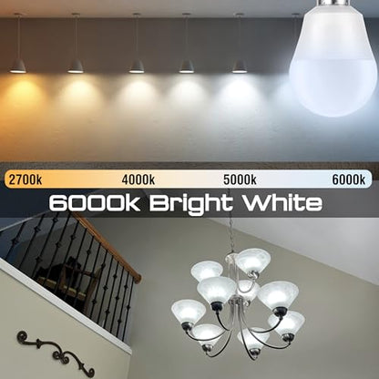 E12 LED Globe Candelabra Light Bulbs 60 Watt Equivalent, Daylight White 6000K, E12 A15 Light Bulbs Small Base for Chandelier Pendant Ceiling Fan Lighting, 5W 600lm, Non-Dimmable, 4 Pack - color: Daylight White, size: 60 Watts