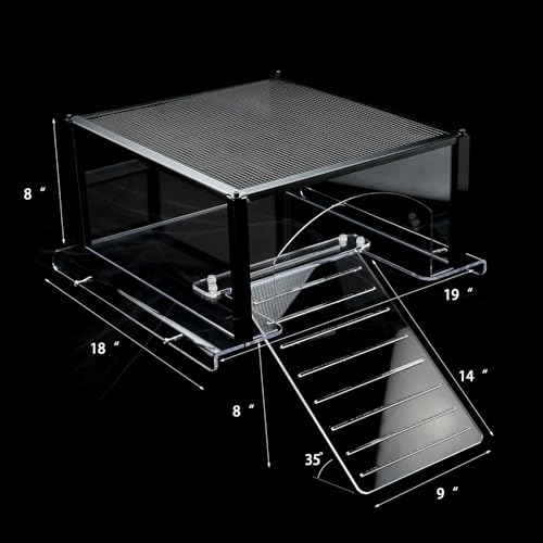 Turtle Topper Basking Platform for Aquatic Turtles 40 Breeder 75 Gallon, Aquatic Reptile Ramp Dock, Terrace, Turtle Tank Accessories - size: Extra Large