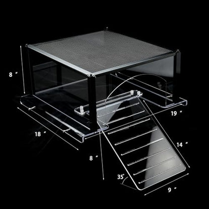 Turtle Topper Basking Platform for Aquatic Turtles 40 Breeder 75 Gallon, Aquatic Reptile Ramp Dock, Terrace, Turtle Tank Accessories - size: Extra Large