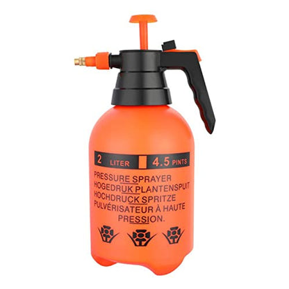68oz Garden Pump Sprayer, 2L Hand Pressure Sprayer Bottle, 0.5 Gal Lawn Adjustable Sprayer for Plant Mister Spraying Weeds Home Cleaning Watering (Orange) - color: Orange
