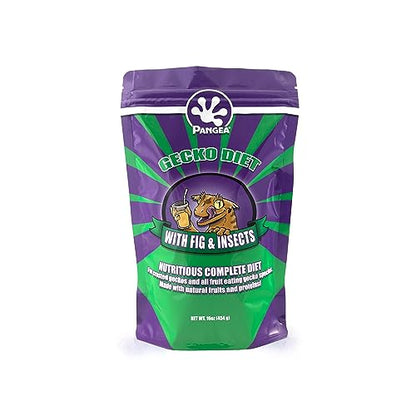 Pangea Gecko Diet with Fig & Insects™ 16 oz (1 lbs) - size: 1 Pound (Pack of 1)