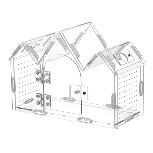 360 Degree Clear Views Reptiles Terrarium Box Ventilated Design Tanks House for Quick Maintenances and Plant Display Use Reptiles Habitat House