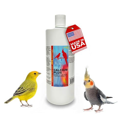 Morning Bird Calcium Plus Liquid for Birds – Calcium Supplement with Vitamins and Minerals for Strong Eggshells, Healthy Bones - Support Growth, Breeding, and Wellness for All Birds 32 Fl Oz - size: 32 Fl Oz