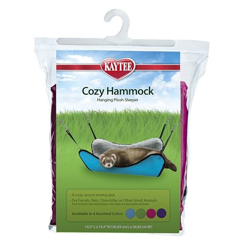Kaytee Cozy Hammock Hanging Plush Sleeper for Ferrets, Rats, Chinchillas and other Small Animals