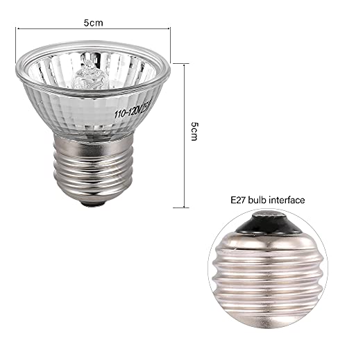 HURRISE 25W Halogen Heat Lamp Lightweight, Appetite UVB Promote Vitamin D3 Synthesis, Reptiles Lizard Aquarium, Full Spectrum Small Sun Light (US) - size: US