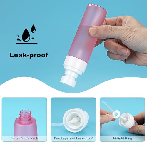 Travel Spray Bottles TSA Approved 3 Pack (2.2oz/65ml), Leak Proof Fine Mist Refillable Empty Plastic Spray Bottles for Perfume, Essential Oils, Toners, Hair & Face Mist (65 ml) - size: 65 ml