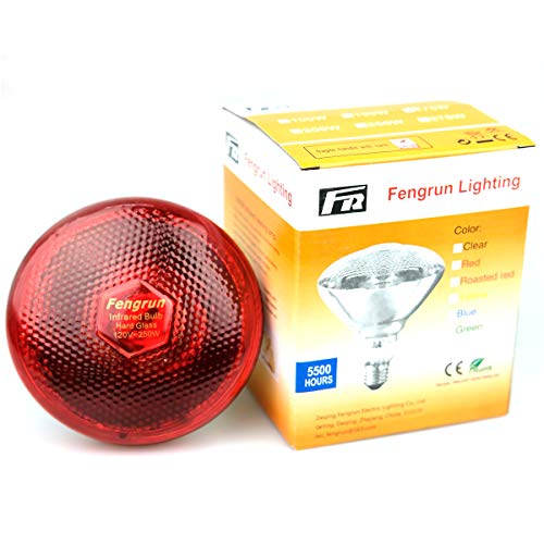 Infrared Bulb 250w 120v Red Hard Explosion-Proof Glass Infrared Heating Lamp for Chicken,Pet,Bathroom Warming Light Bulb - color: Light Red