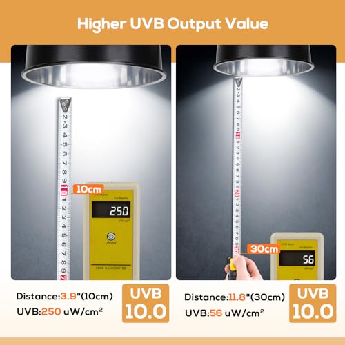 UVB Bulb for Reptiles, 10.0 13W UVB Light for Reptiles, Hygger zoo UVA UVB Reptile Light Bulb Reptile UVB Bulb UVB Light for Bearded Dragon Turtle Lizard Reptile Lamp Terrarium Lamp for Desert Reptile - size: 10.0-13W