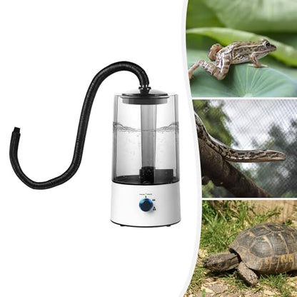 Reptile Humidifier Misters Fogger, with Extended Hose - Adjustable & Quiet Fogger/Mister for Chameleon, for Amphibians/Herps/Vivarium with Terrariums and Enclosures