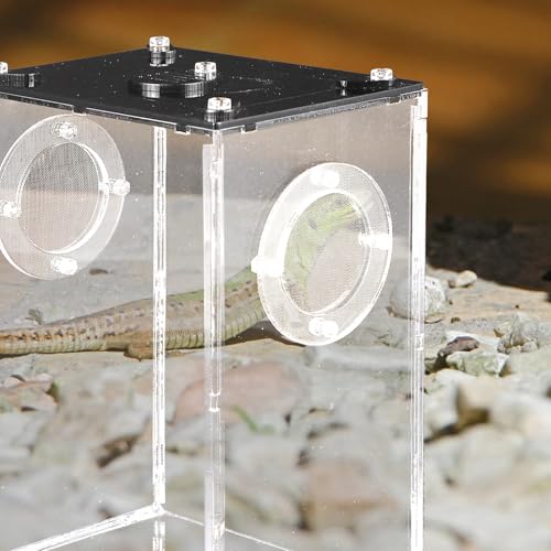 Homoyoyo Transparent Acrylic Reptile Box for Snakes Lizards Tarantulas Lightweight Breeding and Feeding Tank with Viewing Space Portable Habitat Suitable for Geckos Frogs Hermit Crabs and