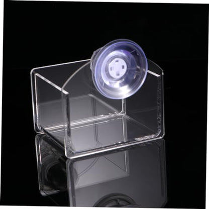BESPORTBLE Suction Cup Reptile Feeder Water and Food Bowl Durable Transparent Feeding Container for Lizards Turtles and Geckos Space-Saving Design for Easy Installation and Cleaning