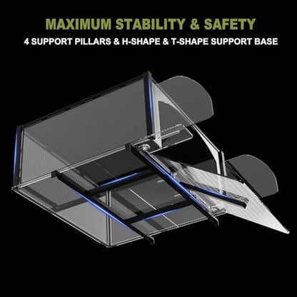 XXL Turtle Basking Platform for Aquatic Turtles, Extra Extra Large for over 180 Gallon Tank, Fits 23-29'' Wide Aquarium, Acrylic Turtle Topper &Dock Tank Accessories, Non-Slip Ramp&Escape-Proof Design - size: XXL