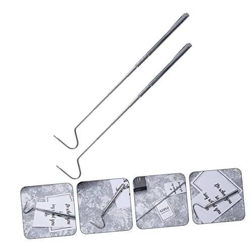 Yardwe 2Pcs Retractable Snake Grabbing Hooks Reptile Tongs Snake Handling Tool for Efficient Capture and Distance Protection