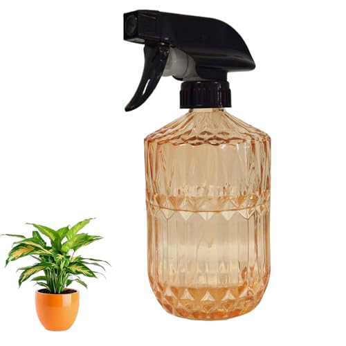 YYTSGG Glass Handheld Spray Bottle, 15oz Refillable Plant Mister Bottle, Water Spray Bottle with Adjustable Mist Nozzle for Indoor Flowers, Outdoor Gardening, Cleaning, Hair and Pets Care (Orange) - color: Orange