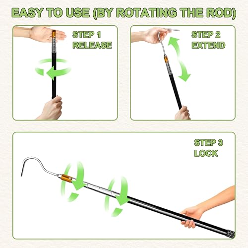 61 inch Snake Hook Reptile Capture Rod Used for Capturing, Controlling, or Moving Python Heads