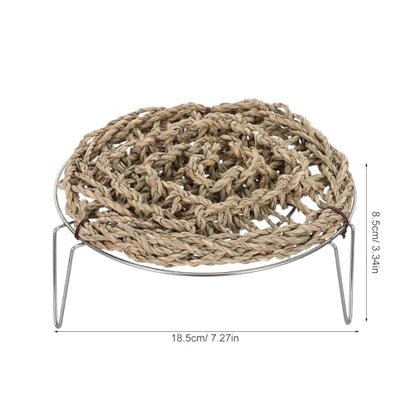 Reptile Hammock for Bearded Dragons: 7.3" Reptile Bed Tank Lounger - Woven Basking Platform with Metal Legs - Habitat Accessories for Lizard, Snake & Frog