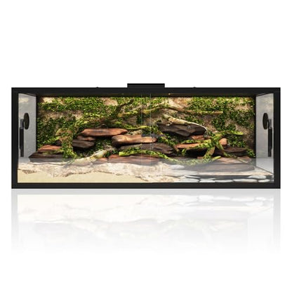 67 Gallon Bearded Dragon Tank,48" x 18" x 18" Reptile Terrarium Tank with Sliding Door Top and Screen Ventilation, Front Opening Reptile Enclosure for Lizard, Snake