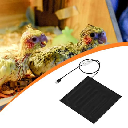 Baoblaze Reptile Heating Pad Terrarium Heating Mat with Temperature Control USB Heat Pad Warming Cushion for Bearded Dragon Bird Snake, 22cmx22cm