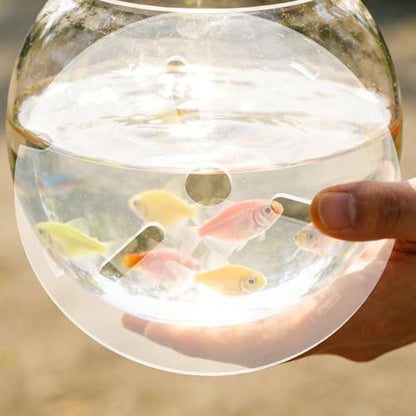 Clear Fish Tank Lid - 6 Inch Acrylic Anti Jumping Aquarium Cover with Hole - Transparent Top Hood Grid Panel Pet Supplies for Turtles Reptiles Shrimp