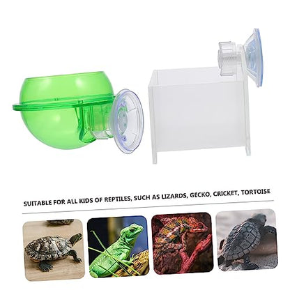 Abaodam 2pcs Reptile Feeding Bowl Cup Safe Water Dish for Lizards Geckos and Chameleons Easy to Install for Reptile Hydration