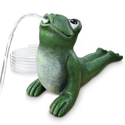NFESOLAR Yoga Frog Spitter Fountain for Water Feature | Frog Fountain with Clear Tubing, Never Rust or Crack for Ponds, Water Gardens N9712 - size: Yoga Frog