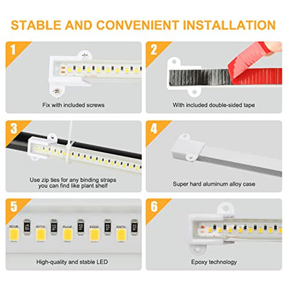 Mosthink Grow Lights for Indoor Plants, LED Grow Light Strips with Auto Timer