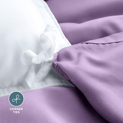 Bare Home Bedding Duvet Cover Extra Long Size - Premium 1800 Super Soft - Lightweight, Cooling Duvet Cover - Soft Breathable Bedding (Twin/Twin XL, Lavender) - color: 25 - Lavender (No Comforter), size: Twin/Twin XL