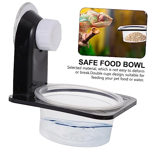 BESPORTBLE 1set Wall-Mounted Reptile Water Bowl Suction Cup Feeding Dish for Lizards Geckos and Frogs Space-Saving Design Easy to Clean Capacity