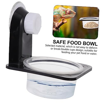 BESPORTBLE 1set Wall-Mounted Reptile Water Bowl Suction Cup Feeding Dish for Lizards Geckos and Frogs Space-Saving Design Easy to Clean Capacity