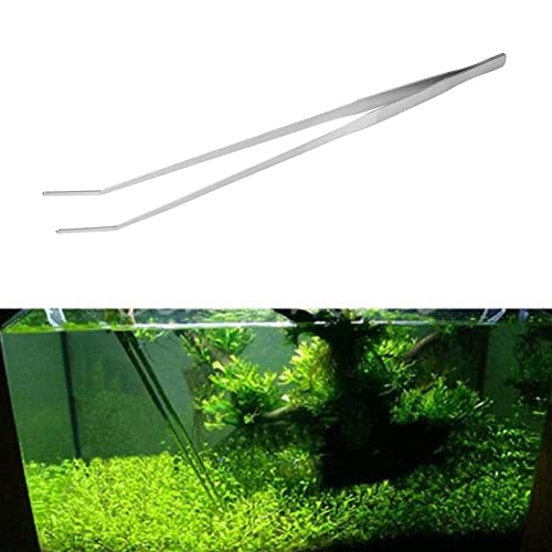 Utoolmart Aquarium Plant Tweezer, Stainless Steel Curved Tweezer, Aquarium Tweezers Extra Long 48cm, for Fish Tank Plant Aquascape Tools, Feeding Tongs - color: 1pcs, size: 48cm Curved