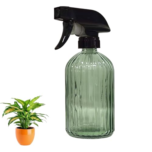 YYTSGG Glass Handheld Spray Bottle, 13.5oz Refillable Water Spray Bottle, Reusable Adjustable Nozzle Plant Mister Spray Bottles Indoor, Plant Mister for Hair, Cleaning, Gardening, Pets Care (Green) - color: Green