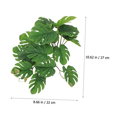 Abaodam Artificial Hanging Plant for Reptiles Suction Cups Terrarium Decor for Reptile Habitats Leafy Climbing Plant for Snakes Lizards and Amphibians