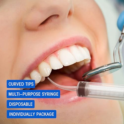 7Pack Wisdom Teeth Syringe, 12ml/cc Dental Syringe with Curved Tip & Measurement, Curved Dental Irrigation Syringe, Disposable Sealed for Dental Care, Oral Tonsil Stone, Feeding, Liquid Injection - style: 12ml/cc Curved Tip