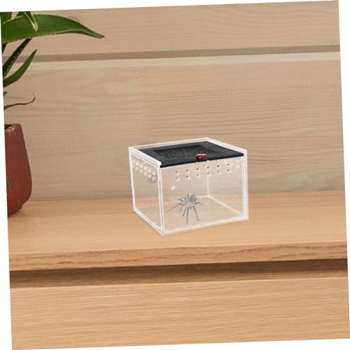 Kisangel Acrylic Reptile Feeding Box Escape Magnet Door Breeding Case for Lizards Geckos and Insects Habitat for Reptiles and Pets