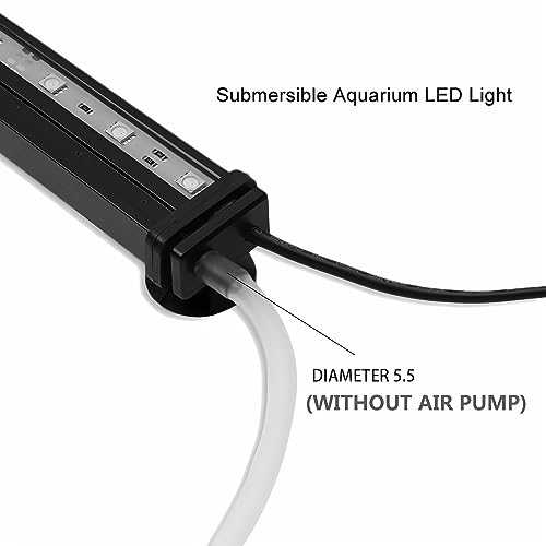 Submersible Aquarium Light, Fish Tank Light with Air Bubble Hole, RGB Color Changing Brightness Adjustable IP68 Waterproof Remote Control LED Light for Aquarium Fish Tank 20 inch - size: 20 inch Air Bubble Hole