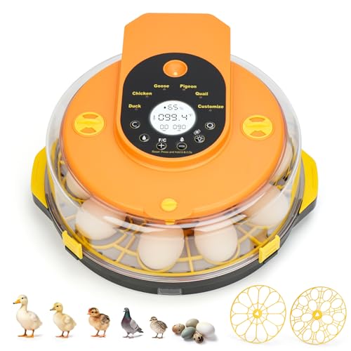 Incubators for Hatching Eggs -15-Egg Automatic Egg Chick Incubator with 5 Smart Preset Modes and Egg Turning, Temperature & Humidity Control Incubator for Goose Duck Children's Day Gift