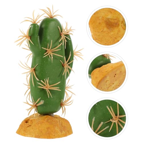 TOYANDONA Artificial Reptile Terrarium Plants and Cactus Decor, Simulated Plastic Habitat Ornament for Amphibians and Lizards Tank Accessories