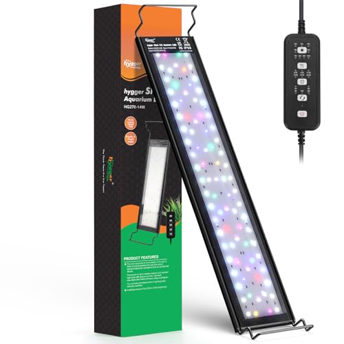 hygger Small LED Aquarium Light 24/7 Cycle Fish Tank Light with Timer Adjustable Brightness 12 Colors Full Spectrum Aquarium Lamp for 19-24 in Freshwater Plant IP68 Waterproof - size: For 19-24 inch fish tank