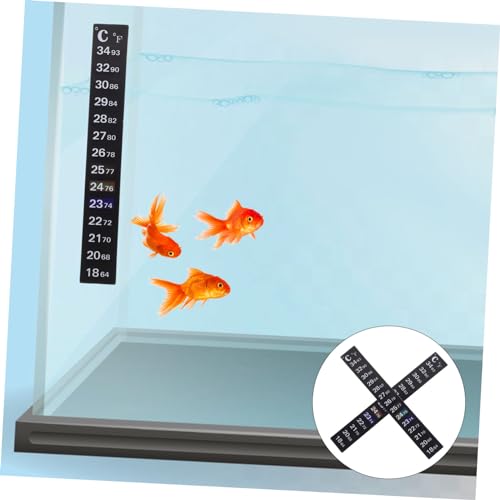 Ciieeo 2Pcs Color Changing Aquarium Thermometer Sticker Adhesive Fish Tank Temperature Gauge Strip Accurate Temperature Reading for Aquariums and Reptiles Easy to Use for Home