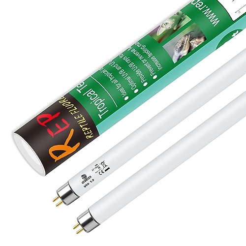 T5 UVB Reptile Light 39W 5.0,UVA UVB Light Bulb for Reptiles,2 Pack Reptile UVB Lamp Tube for Bearded Dragon - size: 2 pack T5 Tube-39W 5.0