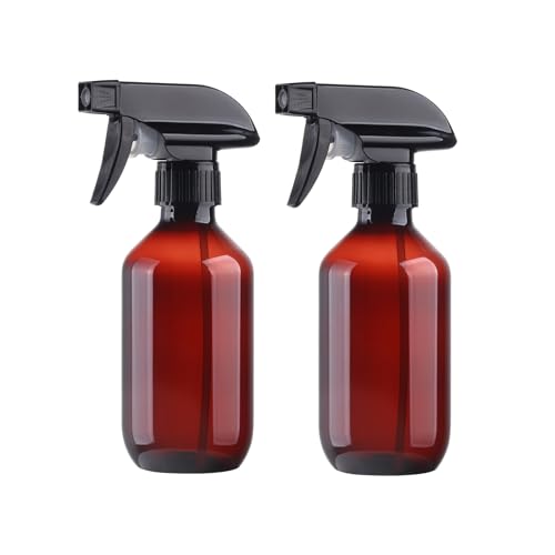 Spray Bottles 2 Pack 10oz Empty Squirt Bottle Plastic Refillable Containers | Fine Mist Water Spray Bottle with Adjustable Nozzle BPA Free Small Spray Bottle for Cleaning, Plants, Pet Training, Hair - color: 2brown