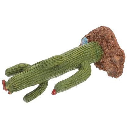 OUNONA Artificial Cactus for Reptile Terrarium Decor, Fake Plants for Turtle Habitat, Desert Environment Accessories for Bearded Dragon and Snake Climbing, Plastic Reptile Tank Ornament