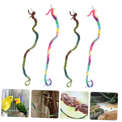 4pcs Crab Climbing Rope Toy Natural Decorative Reptile Vines for Terrarium Accessories Engaging Habitat Decor for Crabs Frogs and Lizards